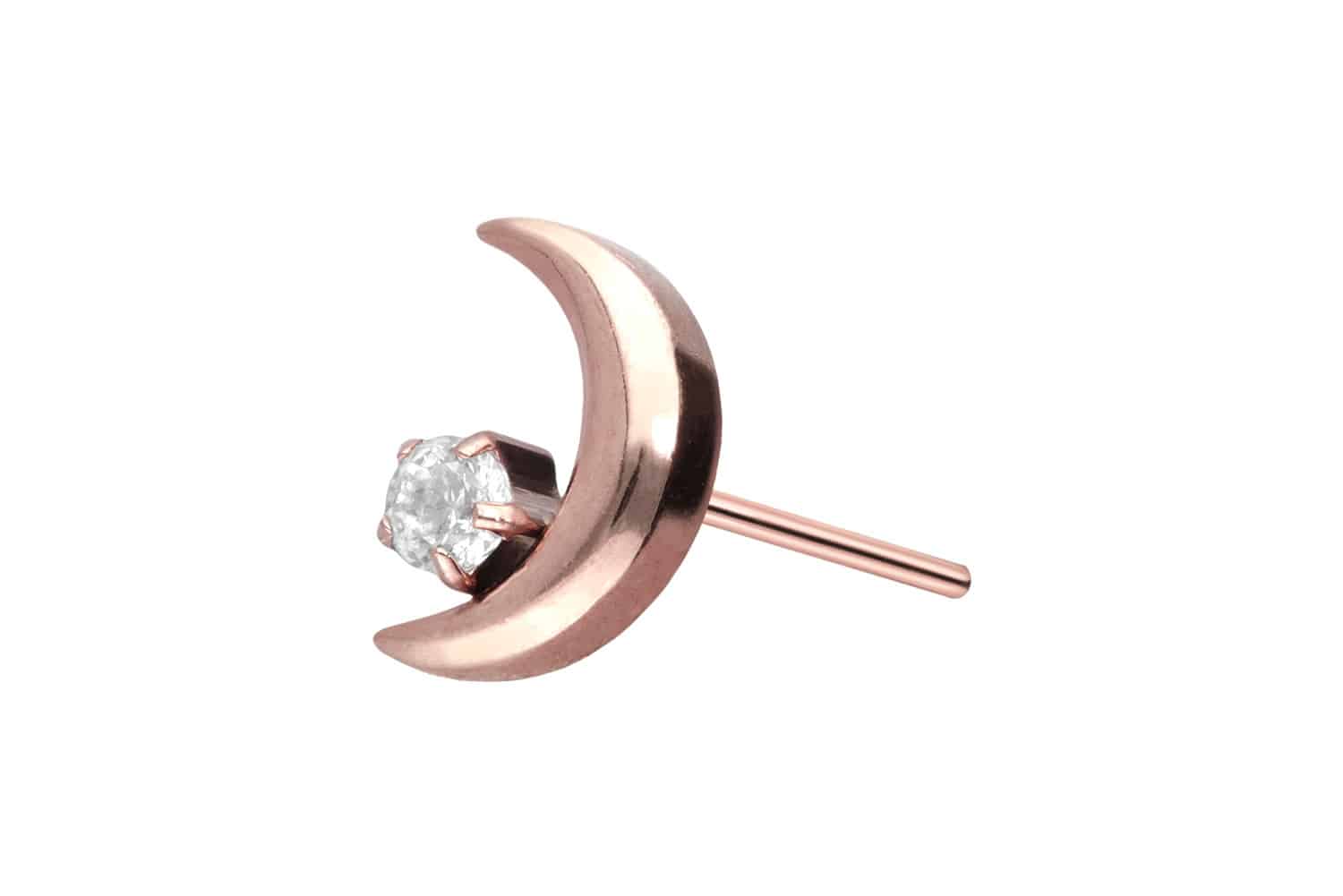 Titan Aufsatz mit Push Pin MOND + KRISTALL von Piercingline
